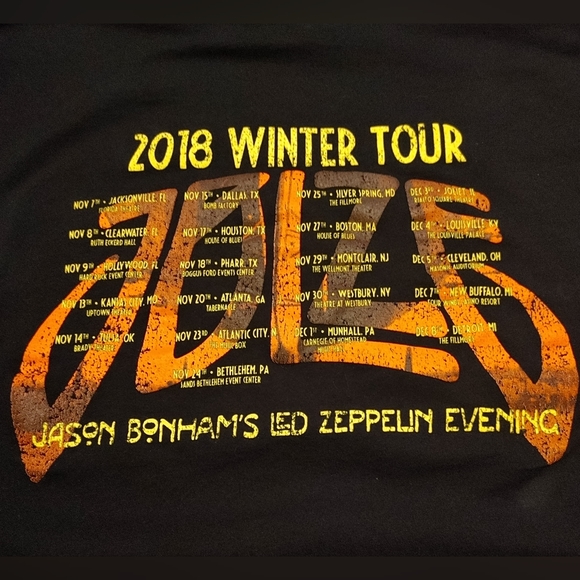 Jason Bonham's Led Zeppelin Evening concert worn band tee hoodie style shirt 🔥 - Picture 5 of 5